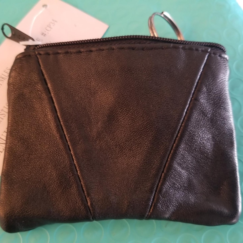 Genuine Black Leather Coin Purse